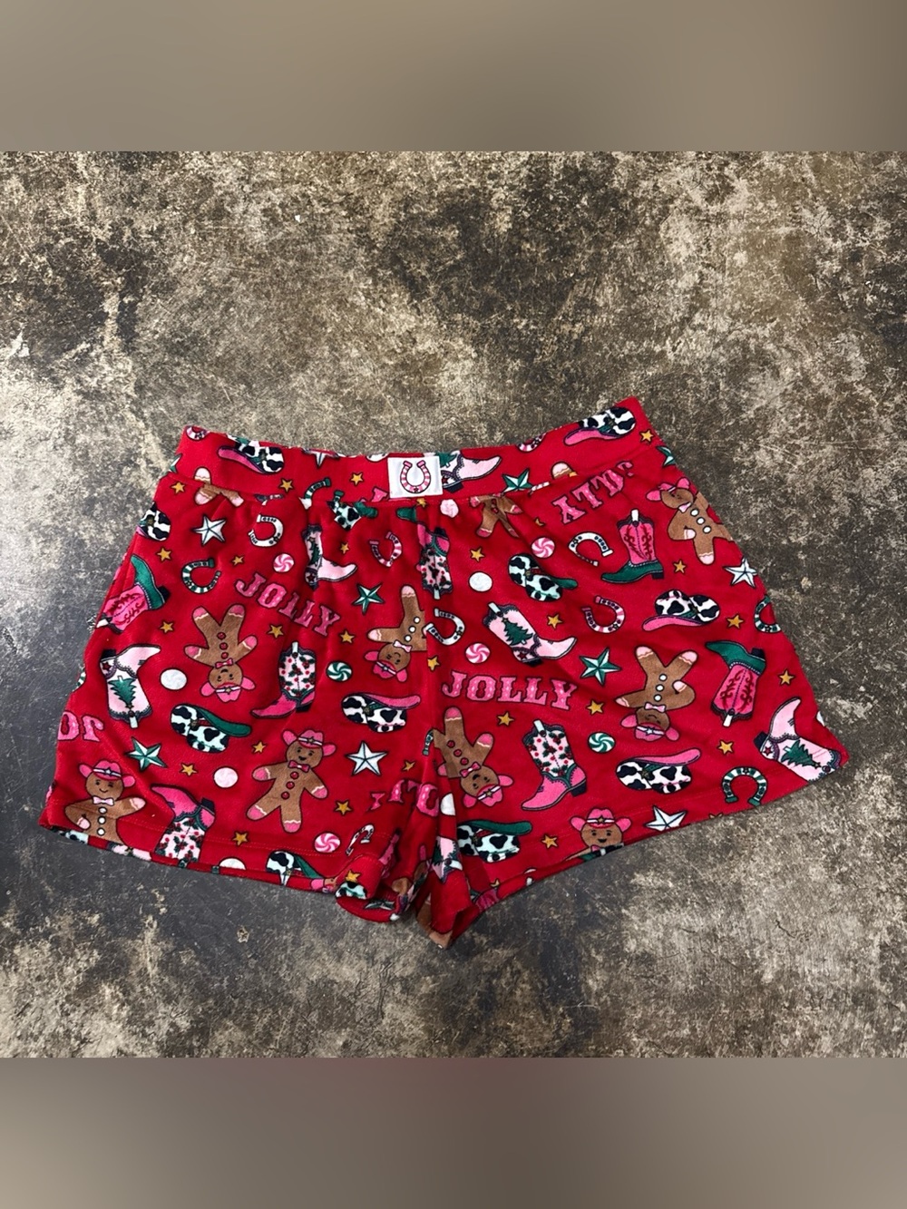 Holiday Time Red Holiday Print Women’s Fleece Pajama Shorts